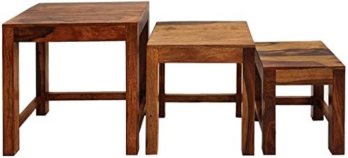 Sheesham Wood Nesting Table Set of 3