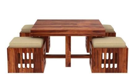 Sheesham Wood Coffee Table With 4 Stool