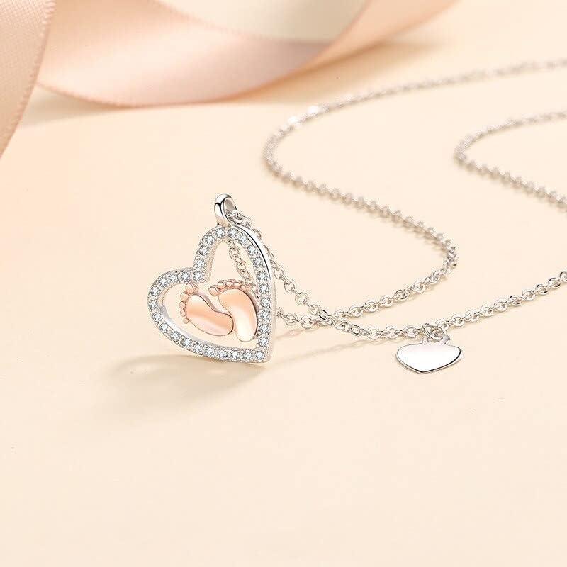 Baby Feet Heart 925 Sterling Silver Pendant