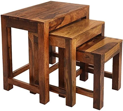 Sheesham Wood Nesting Table Set of 3