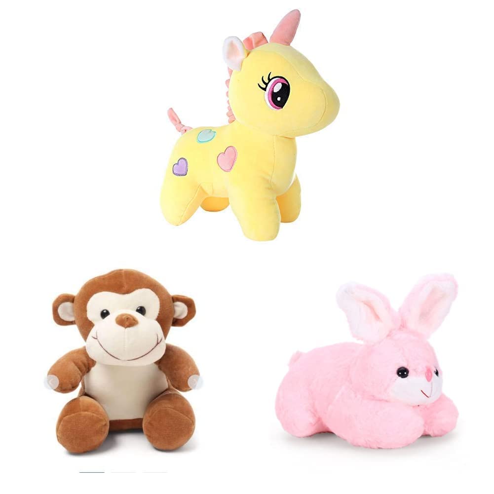 Combo- Unicorn Teddy Bear Monkey Soft Toy