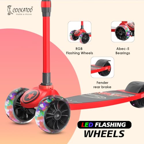 Cockatoo LED Scooter| 3-12 Years| Up to 50 Kg