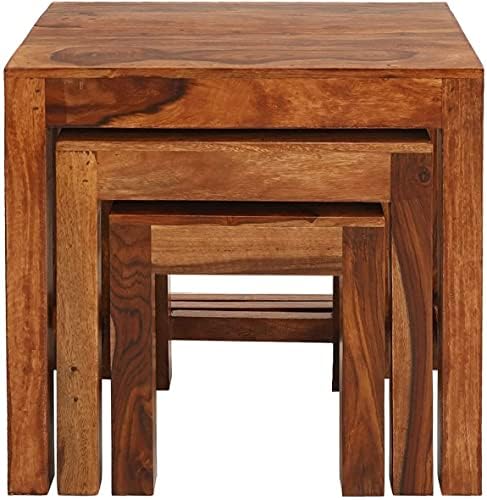 Sheesham Wood Nesting Table Set of 3