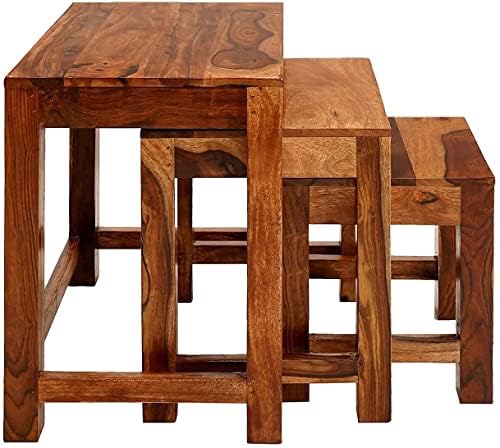 Sheesham Wood Nesting Table Set of 3