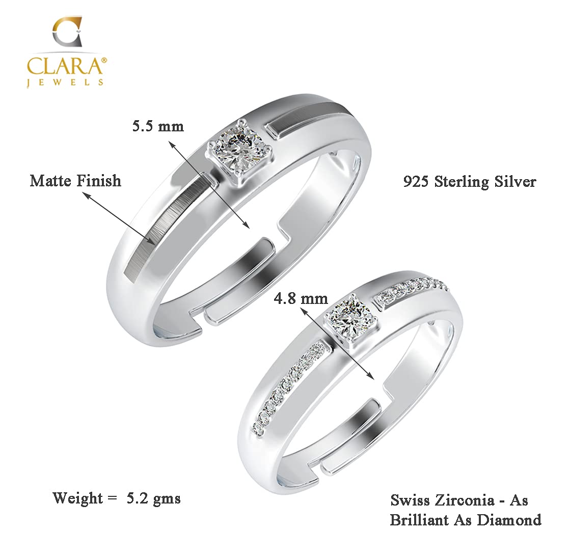 Silver Couple Rings