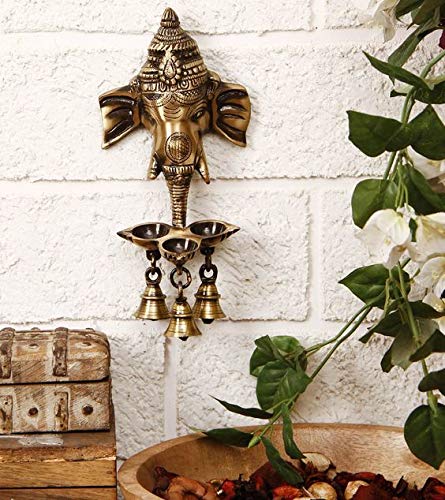 Brass Ganesha Wall Hanging Diya