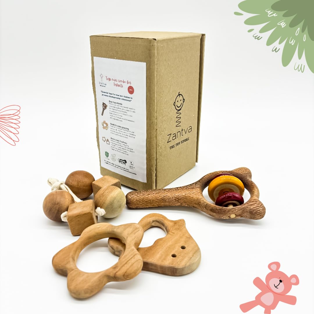 Wooden Rattle Set| 0-6 Months