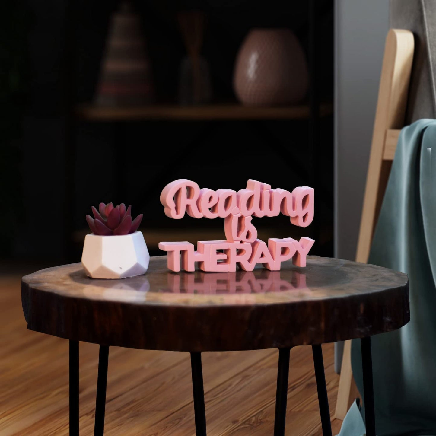 Reading is Therapy Table Decor