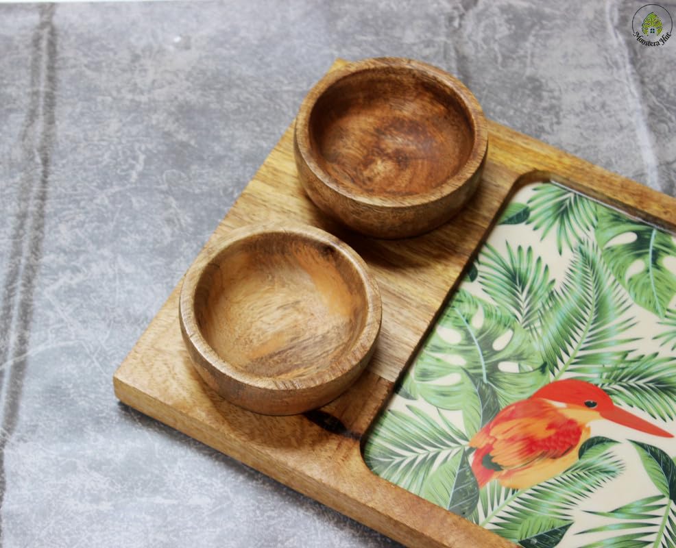 Mangowood Platter with 2 Bowls