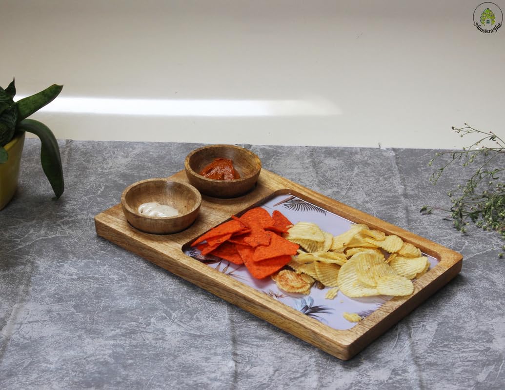 Mangowood Platter with 2 Bowls