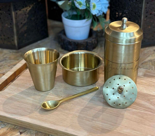 Brass South Indian Coffee Filter Set