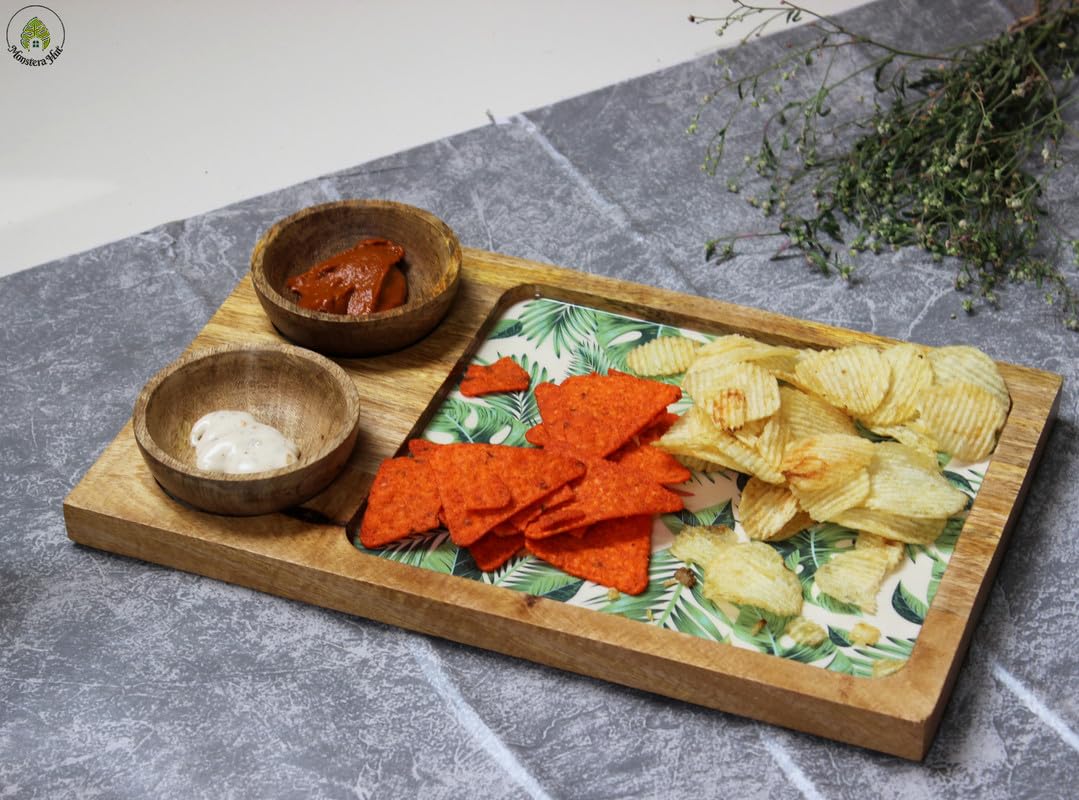 Mangowood Platter with 2 Bowls