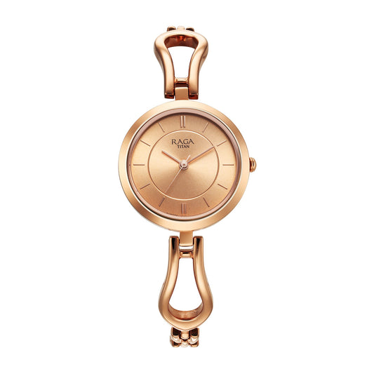 Titan Raga Rose Gold Dial Brass