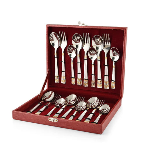 24 Karat Gold Plated 18 Pcs Cutlery Set