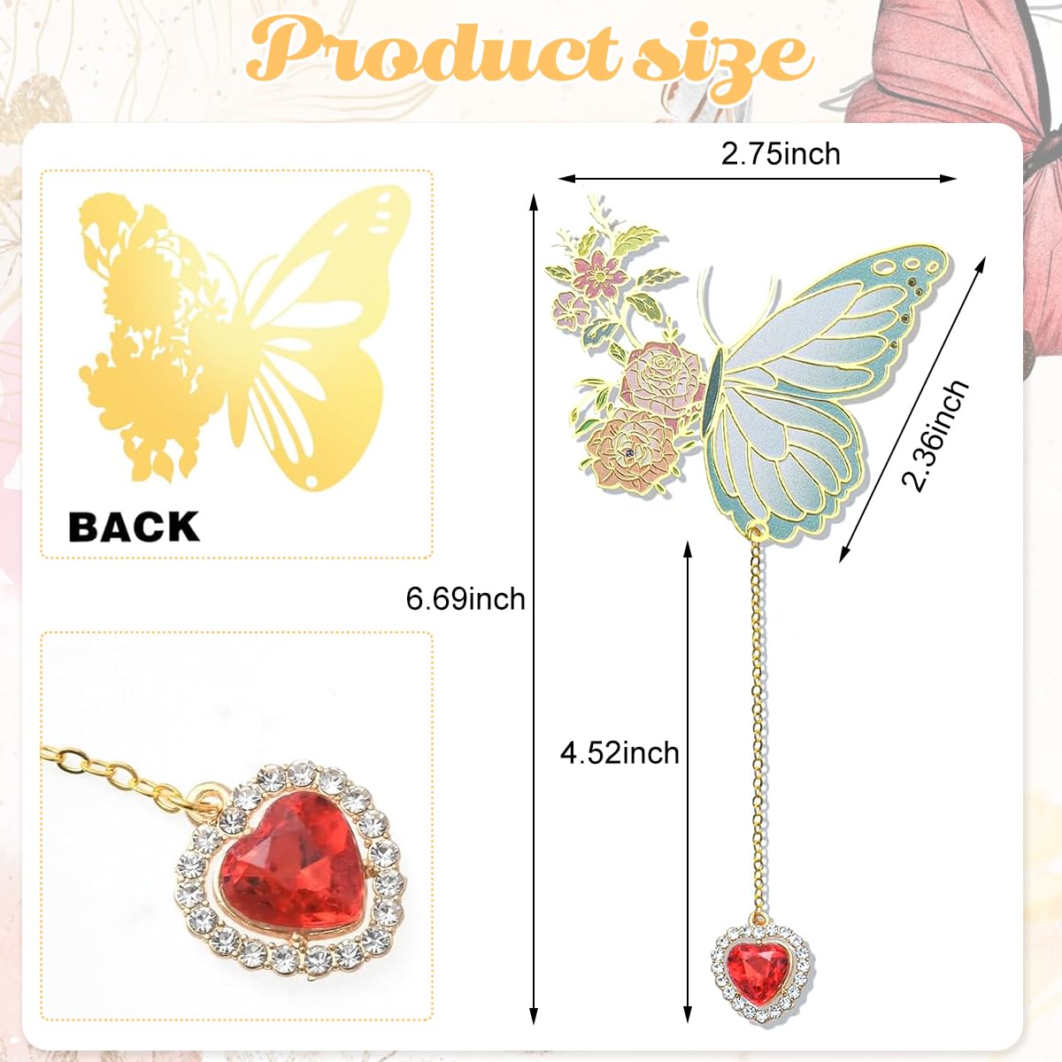 Metal Butterfly Bookmark