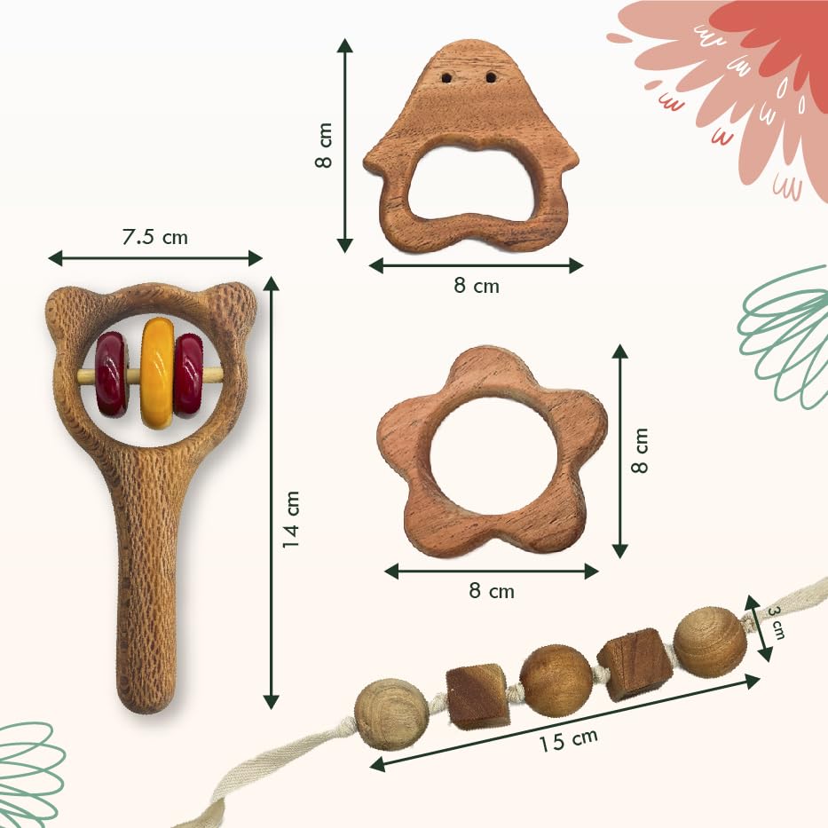 Wooden Rattle Set| 0-6 Months