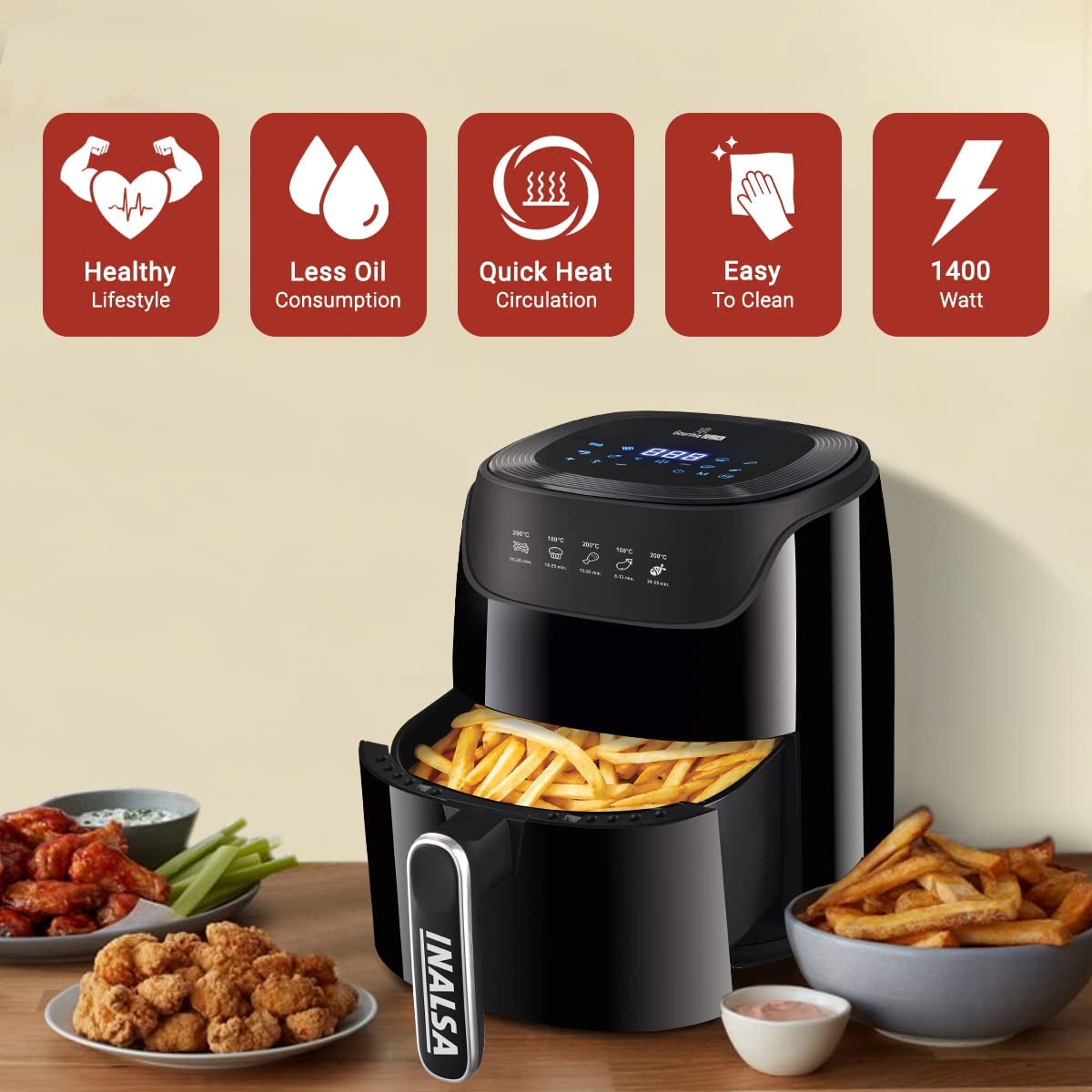 INALSA Air Fryer Digital 4.2L Gourmia Digital