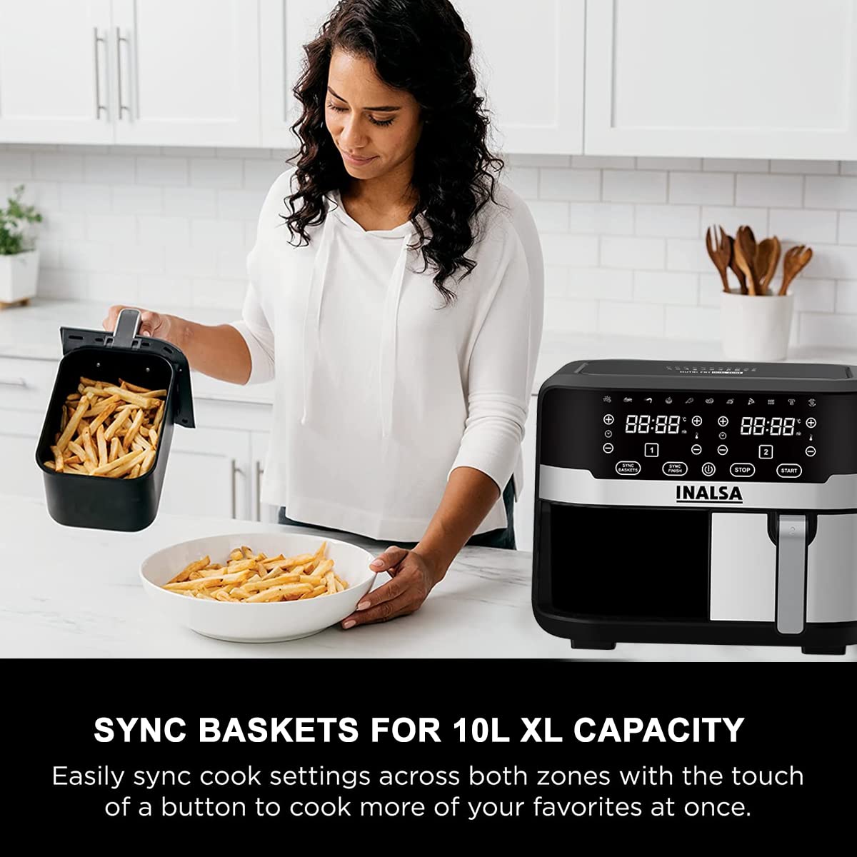 INALSA Air Fryer 10 L with Dual Basket