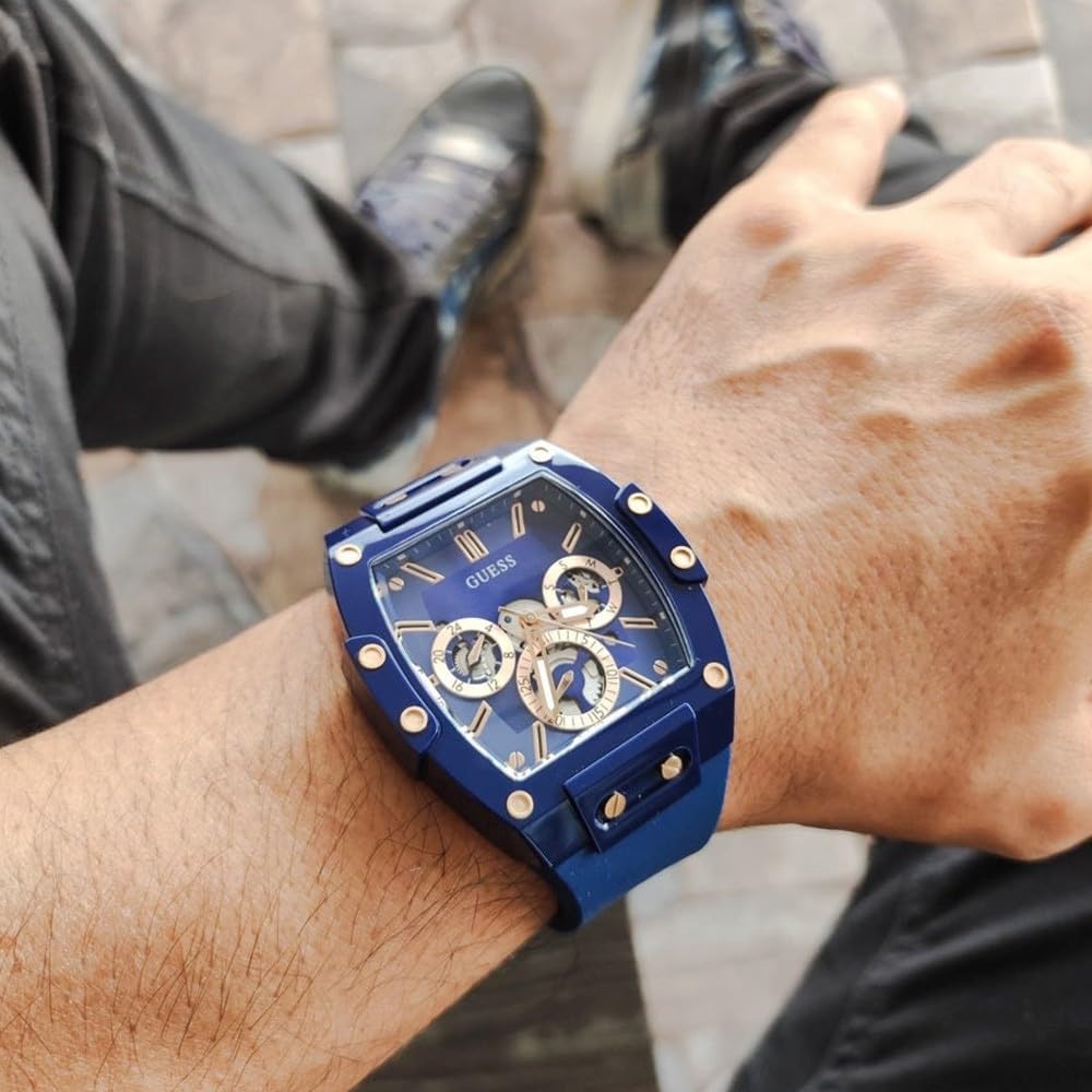 GUESS Silicone Analog Blue Dial Men Watch