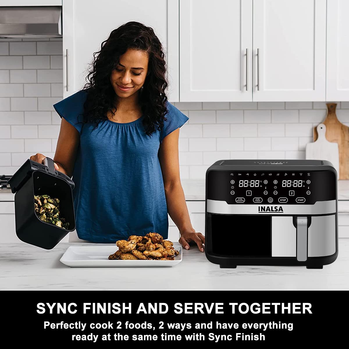 INALSA Air Fryer 10 L with Dual Basket