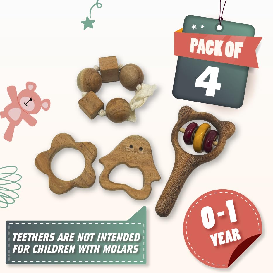 Wooden Rattle Set| 0-6 Months