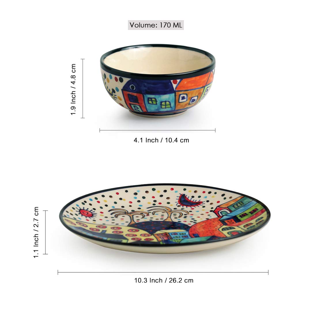 ExclusiveLane Handpainted Ceramic Dinner Set