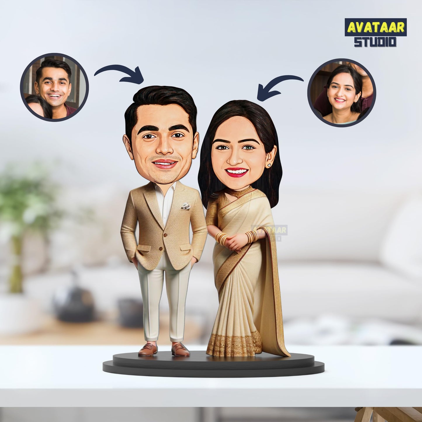 Caricature Photo Frame- Wedding Couple