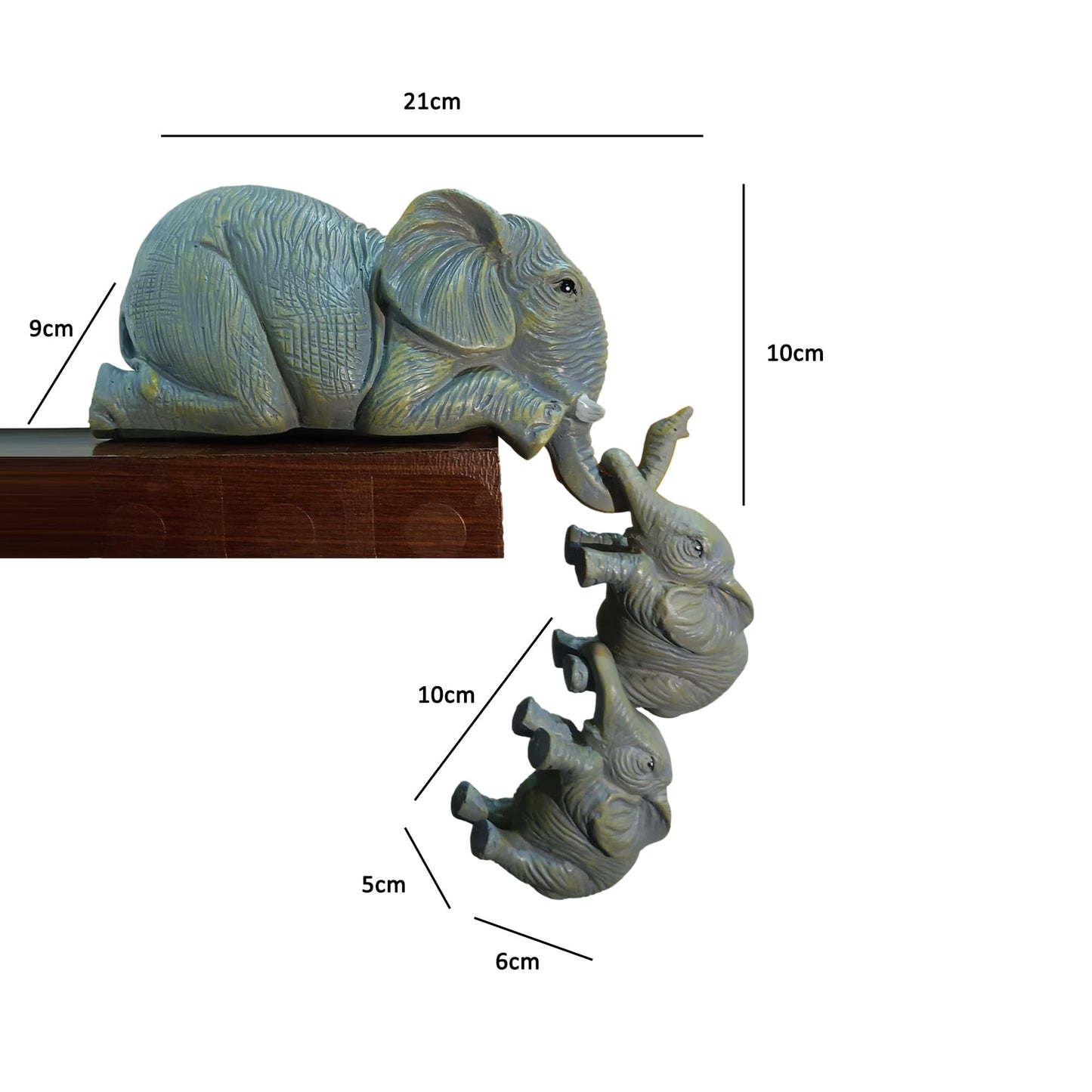 Set of 3 Realistic Elephant Sitter