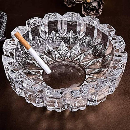 Heavy Glass Crystal Ashtray