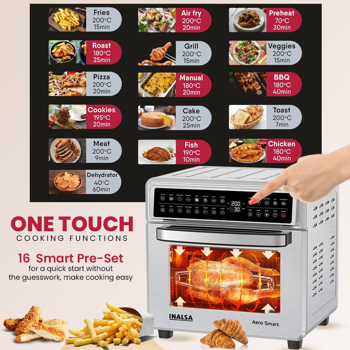 INALSA Air Fryer and Oven With 23L