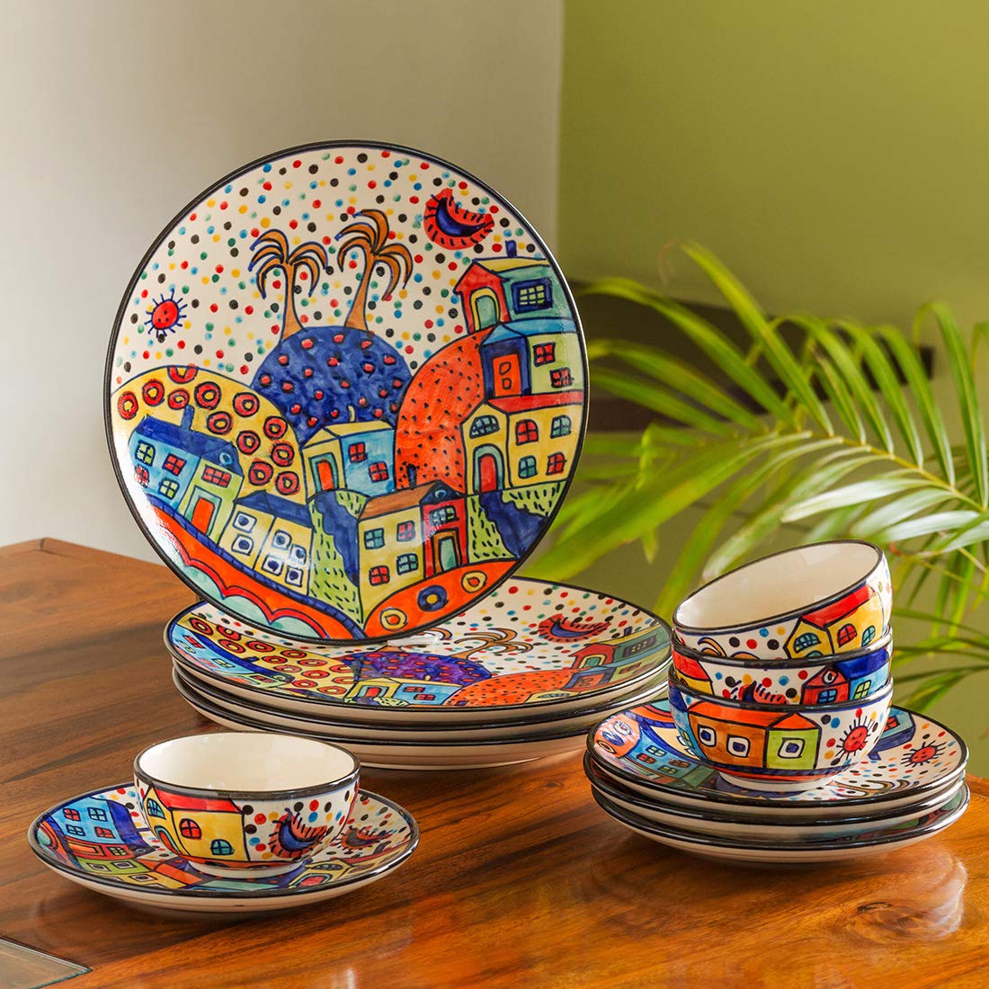 ExclusiveLane Handpainted Ceramic Dinner Set