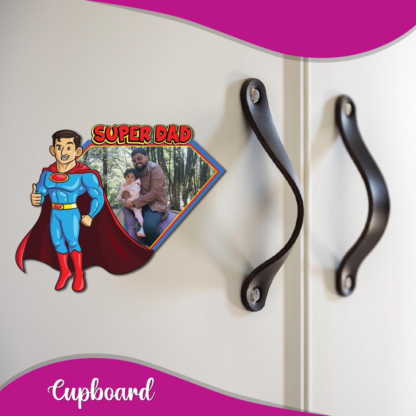 Personalized Super Dad Fridge Magnet