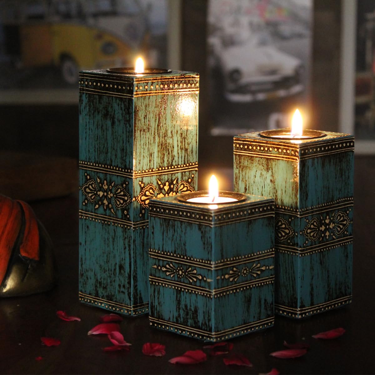 Wooden Tea Light Candle Holder