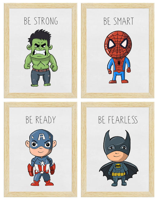 Superheroes Kids Room Wall Frame