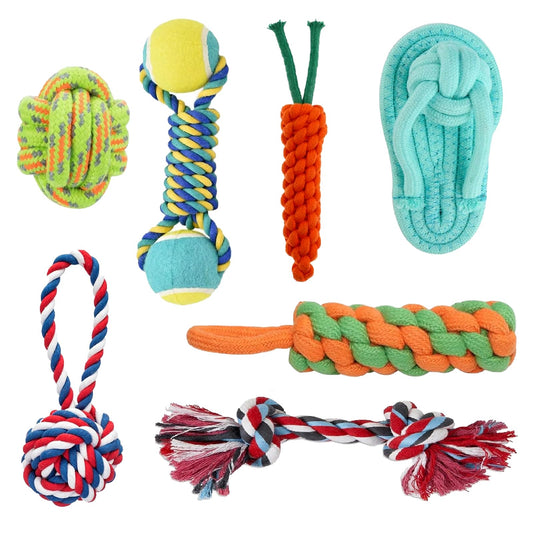 Dog Chew Cotton Rope Toys Pack of 7