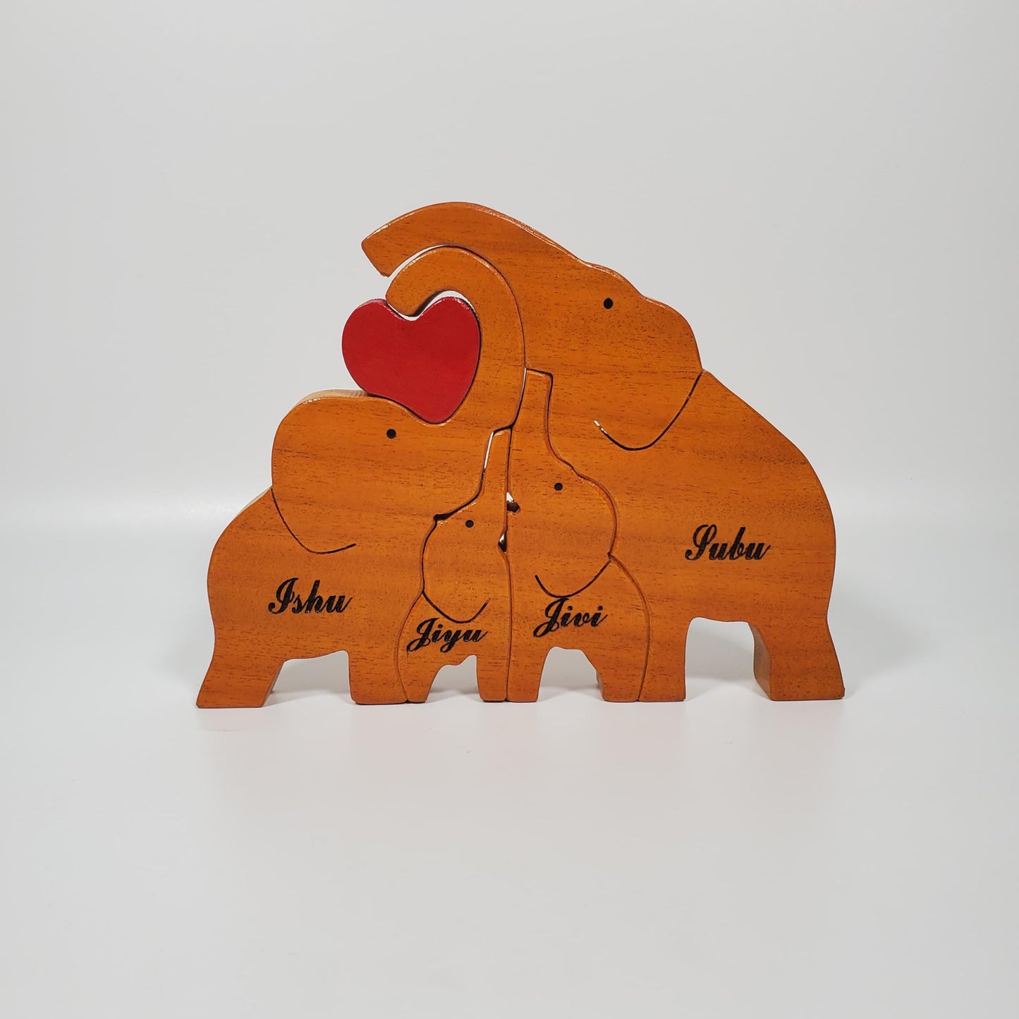 Personalized Elephant Family with Two Children