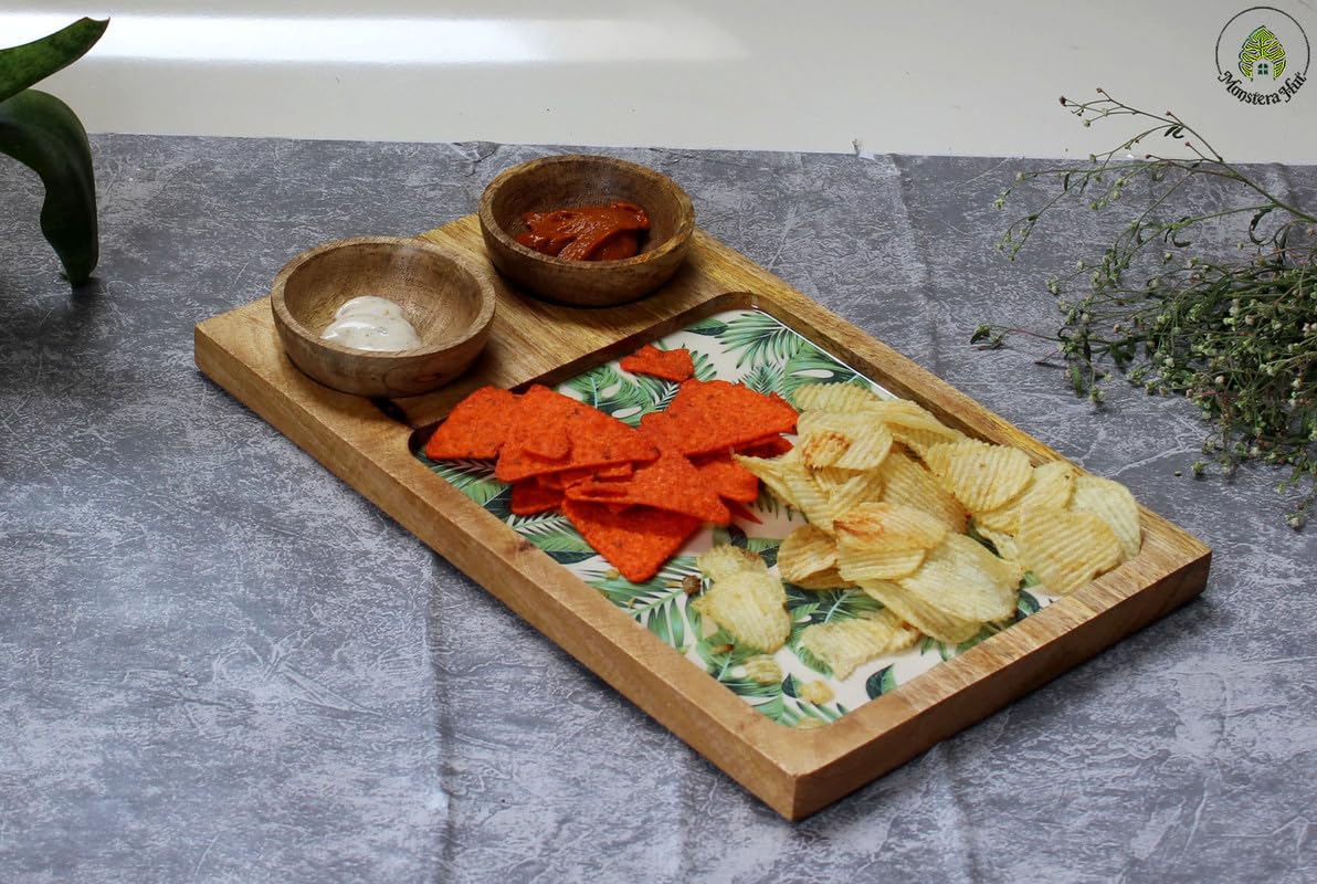 Mangowood Platter with 2 Bowls