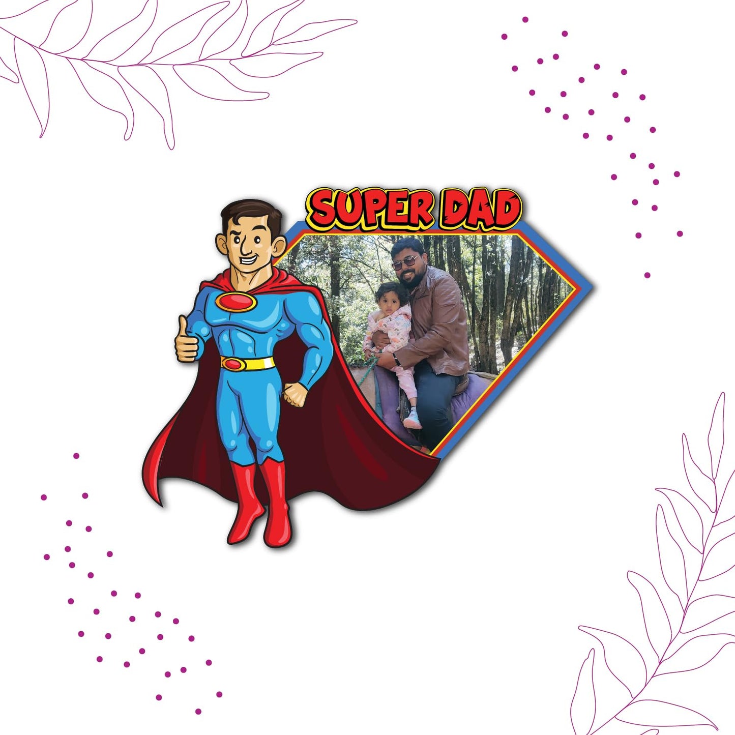 Personalized Super Dad Fridge Magnet