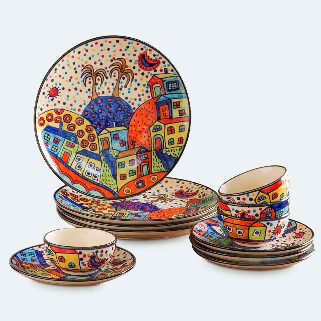 ExclusiveLane Handpainted Ceramic Dinner Set