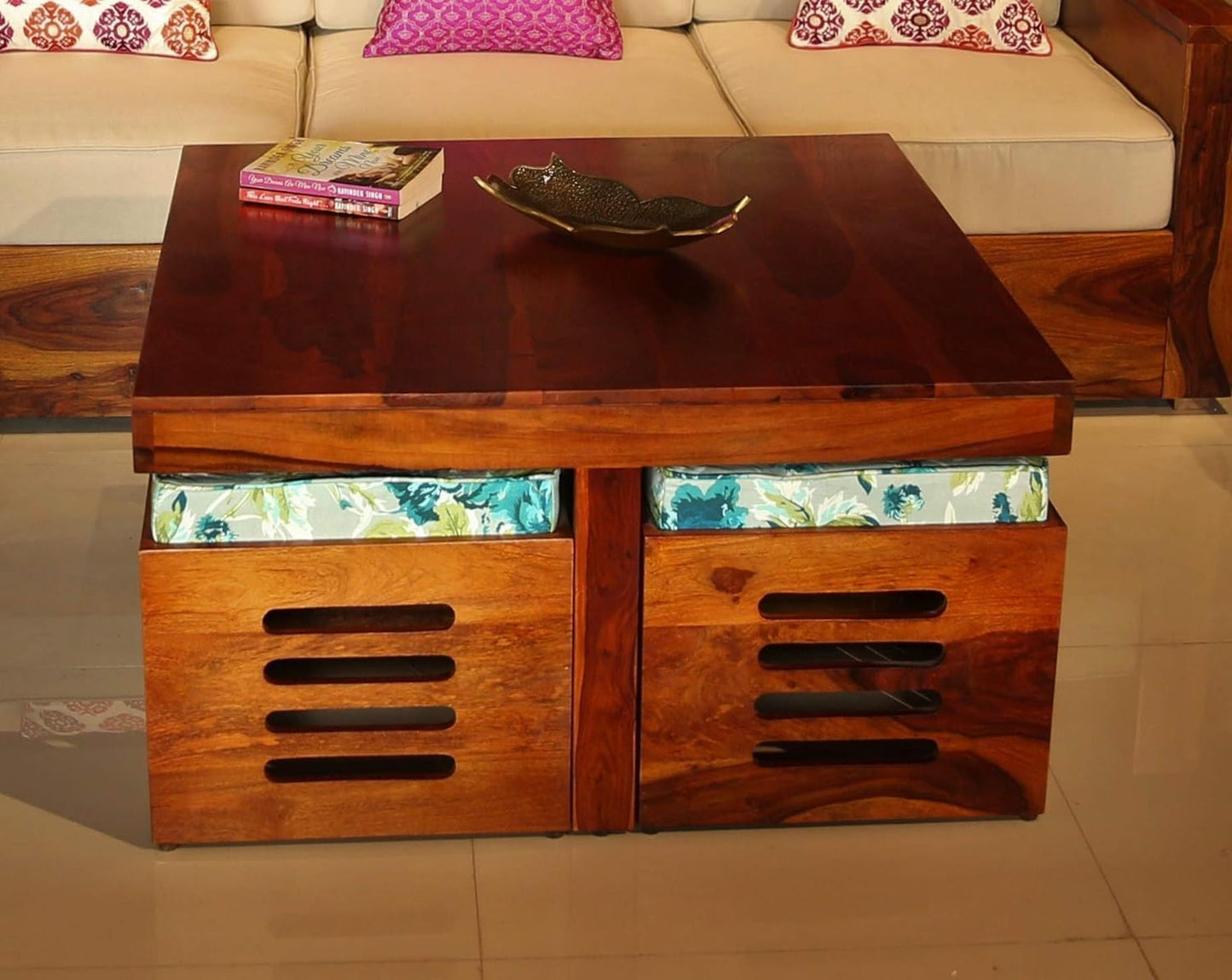 Sheesham Wood Center Coffee Table Set