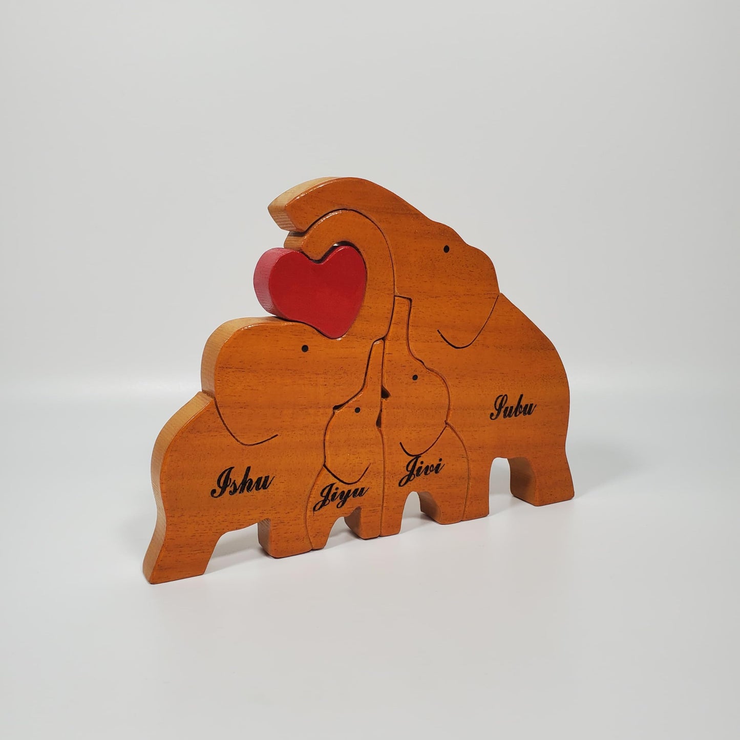 Personalized Elephant Family with Two Children