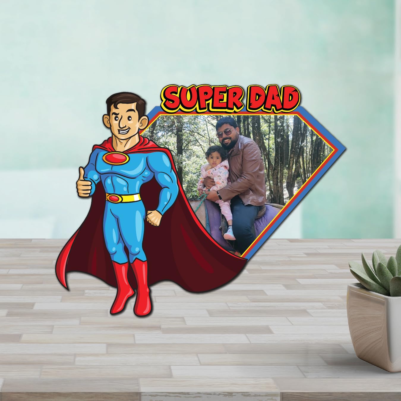 Personalized Super Dad Fridge Magnet