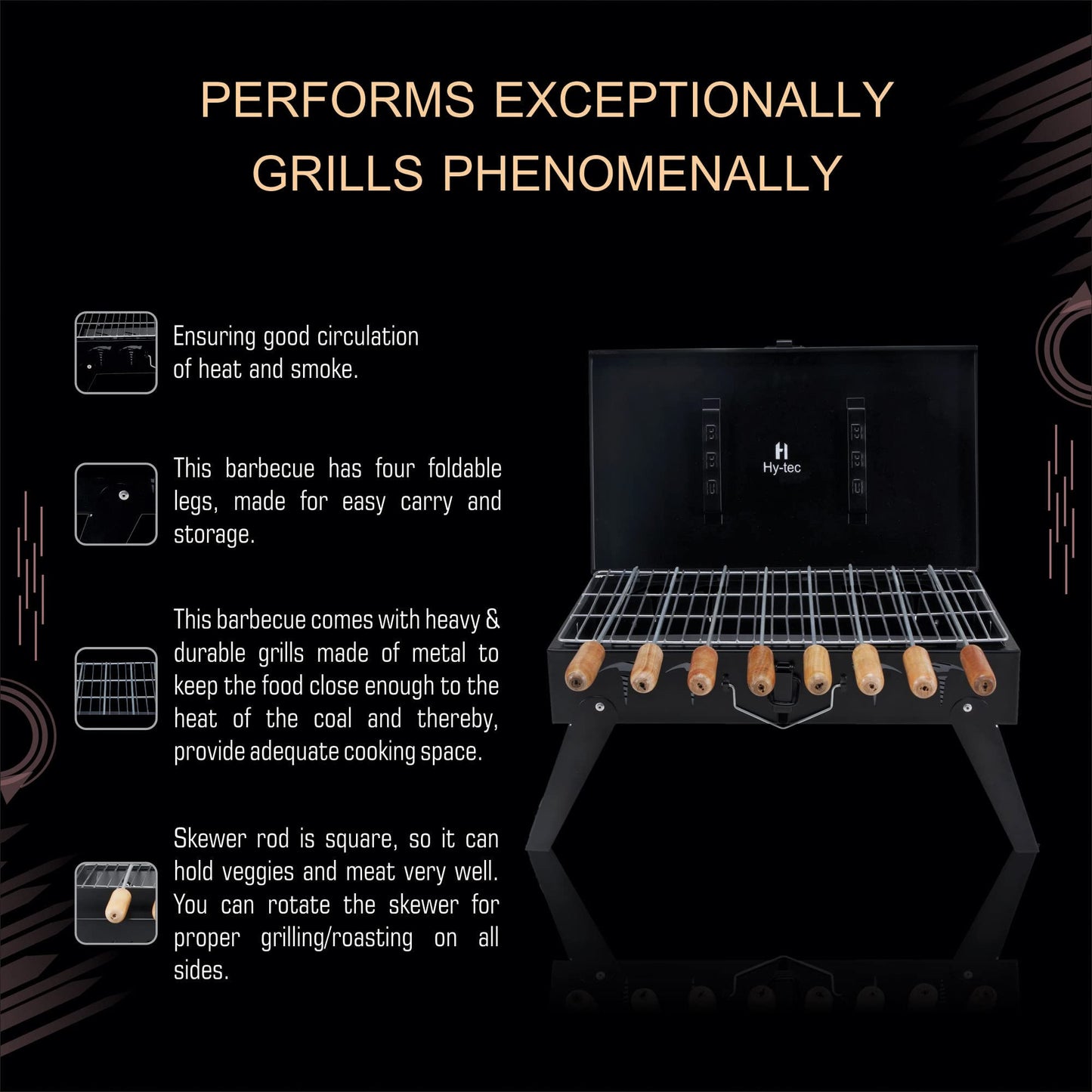 Foldable Charcoal Barbeque Grill