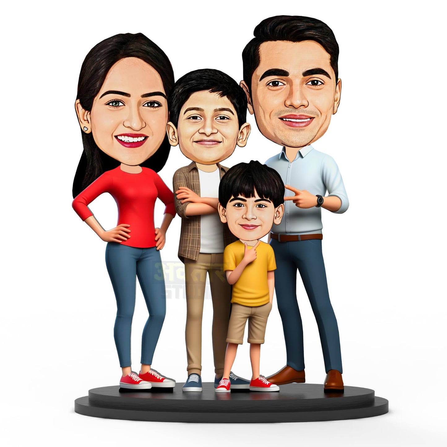 Caricature Photo Frame - Family of Four