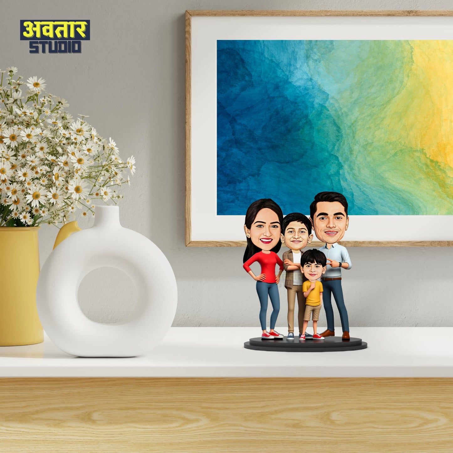 Caricature Photo Frame - Family of Four