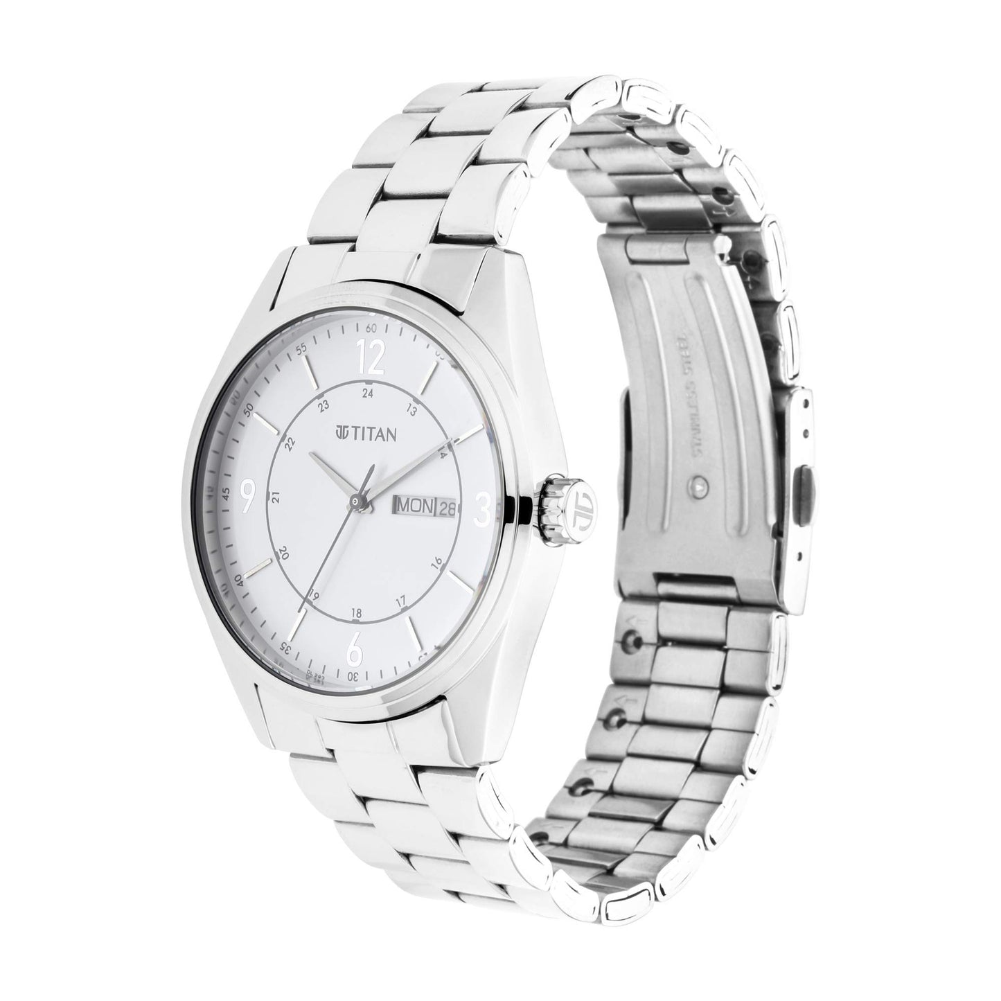 Titan Metal Analog White Dial Men's Watch