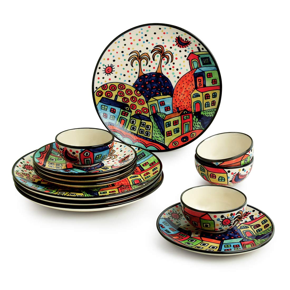 ExclusiveLane Handpainted Ceramic Dinner Set