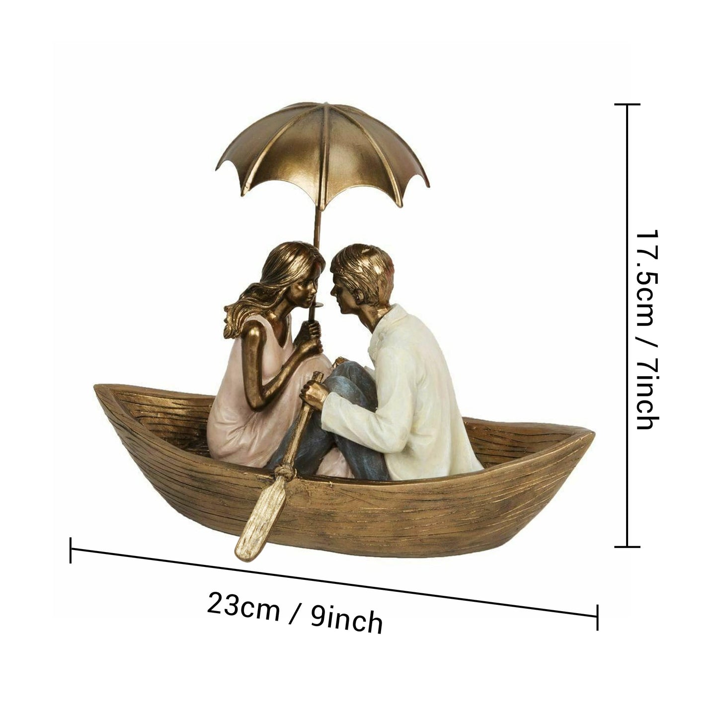 Romantic Boat Couple Showpiece