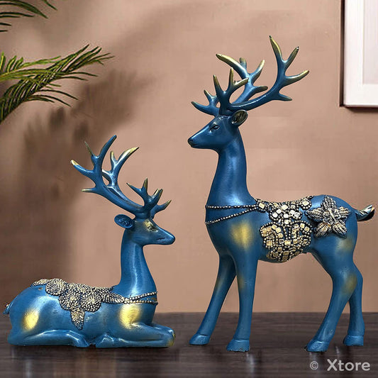 Golden Reindeer Sculptures