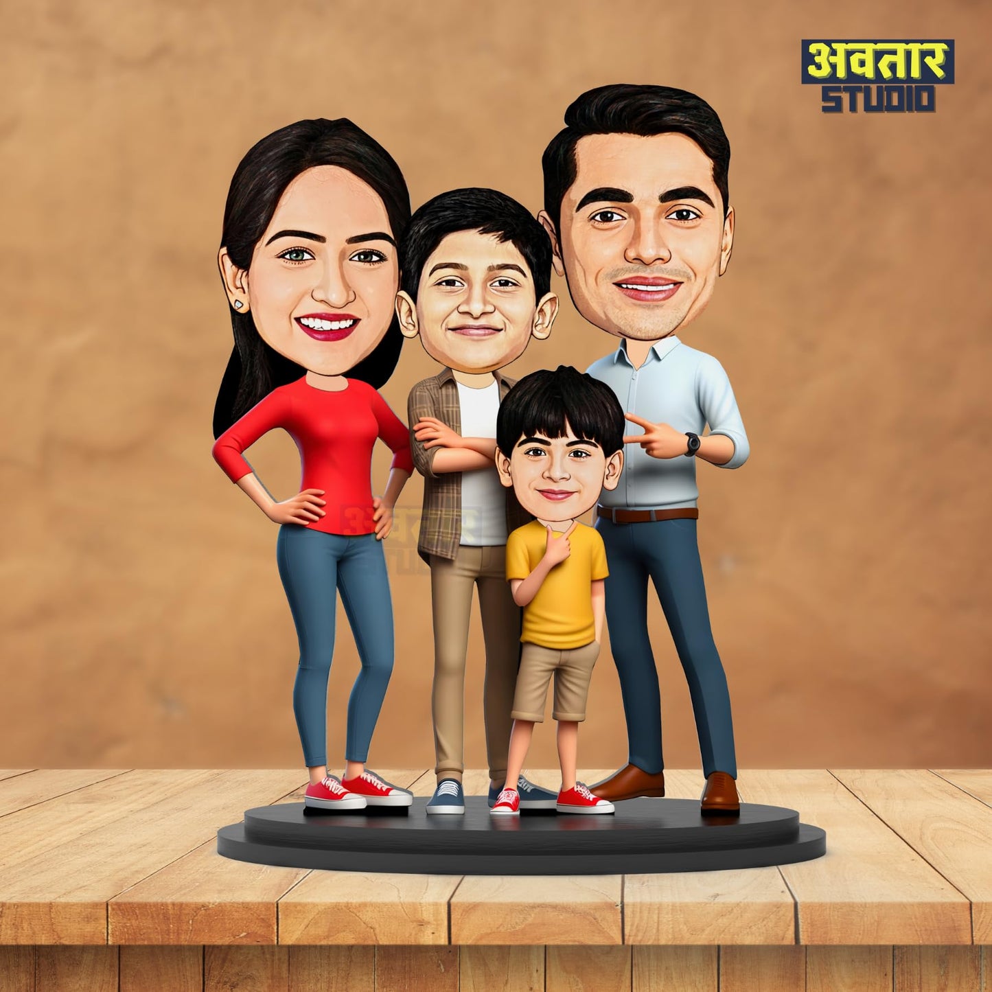 Caricature Photo Frame - Family of Four